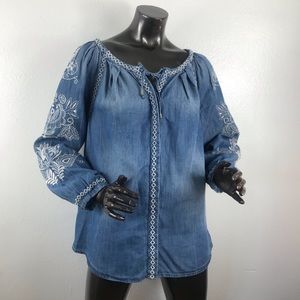 Vintage America Blue Wash Blouse